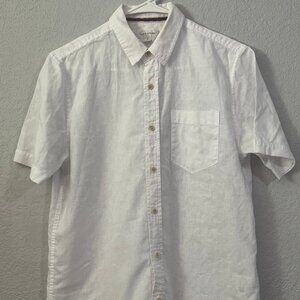 Sun + Stone White Short Sleeve Linen Shirt